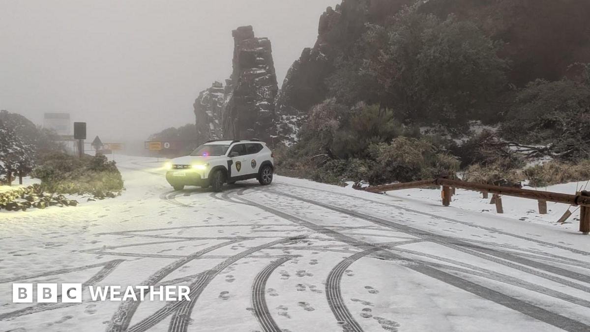Storm Therese: Tenerife hit by snow as wind and rain sweep across Canary Islands