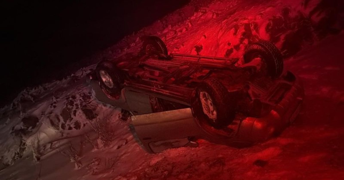 Otomobil şarampole devrildi: 2 yaralı