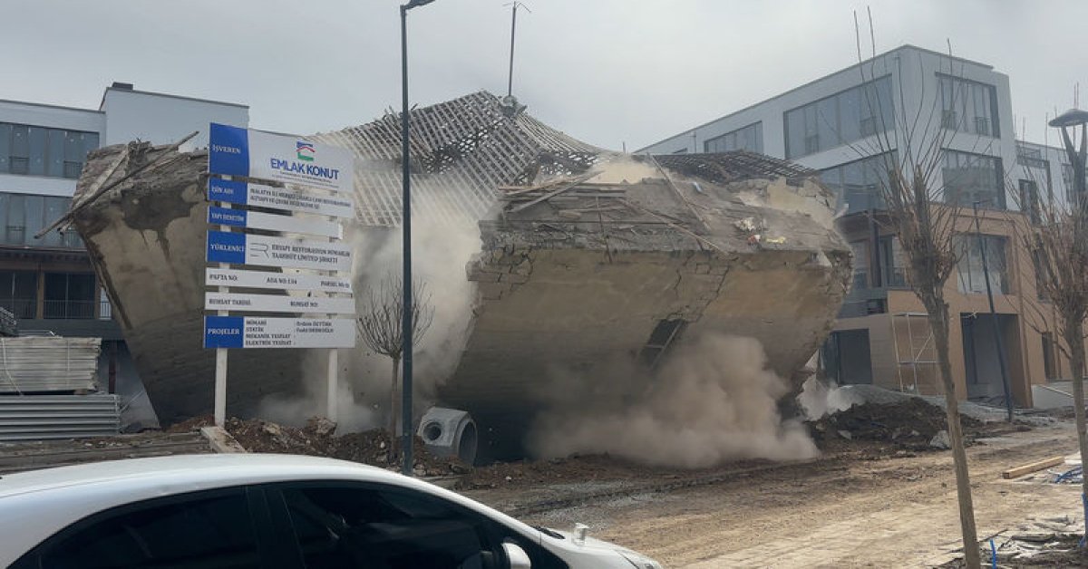 Cami inşaatında göçük kamerada: 1 yaralı