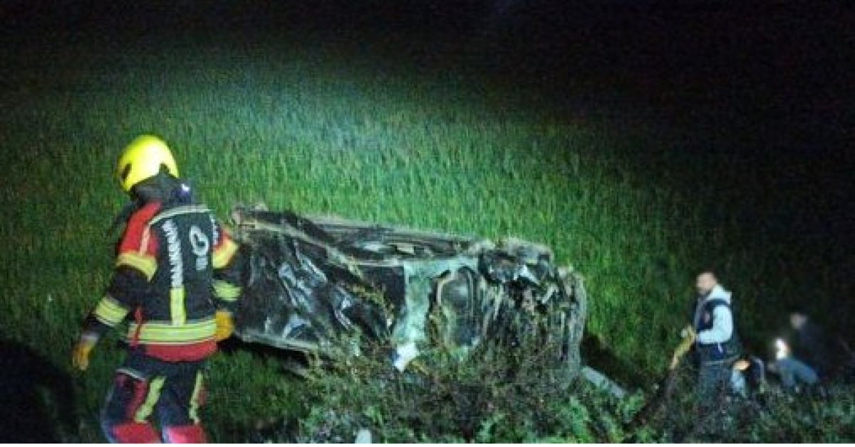 Balıkesir’de otomobil şarampole devrildi: 1 ölü, 6 yaralı