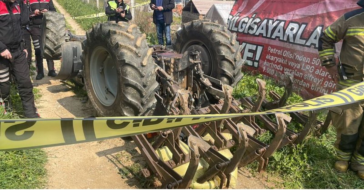 Devrilen traktör sürücüsü can verdi