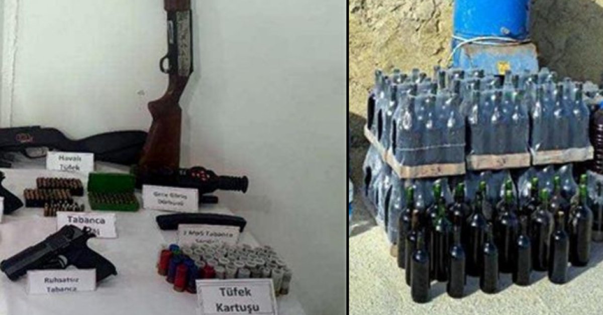 Çiftlikte silah, sahte içki, uyuşturucu ele geçirildi
