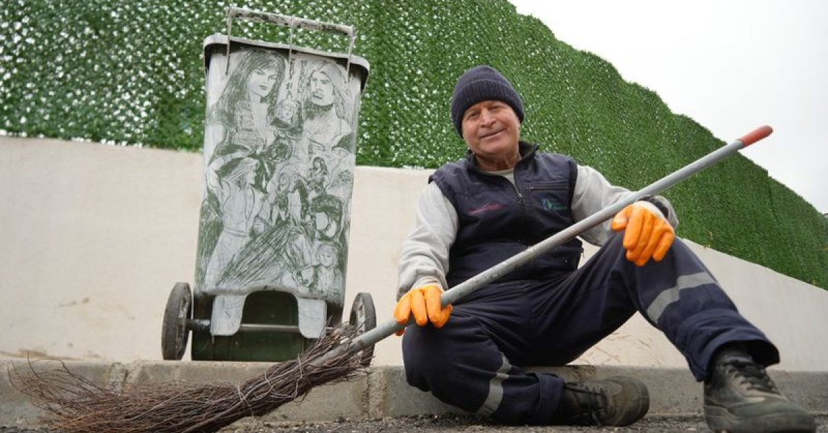 Temizlik yaparken üretiyor: Süpürgesi kaleme dönüştü