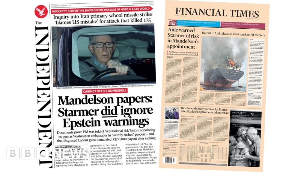 The Papers: 'Starmer did ignore Epstein warnings' and 'Record oil release'