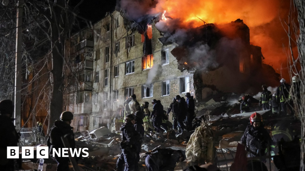 Russian strike on Kharkiv apartment block kills ten