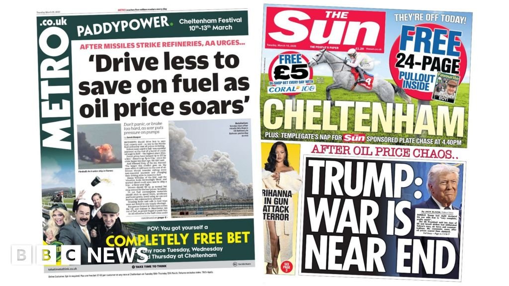 The Papers:  'Drive less to save on fuel' and 'War is near end'