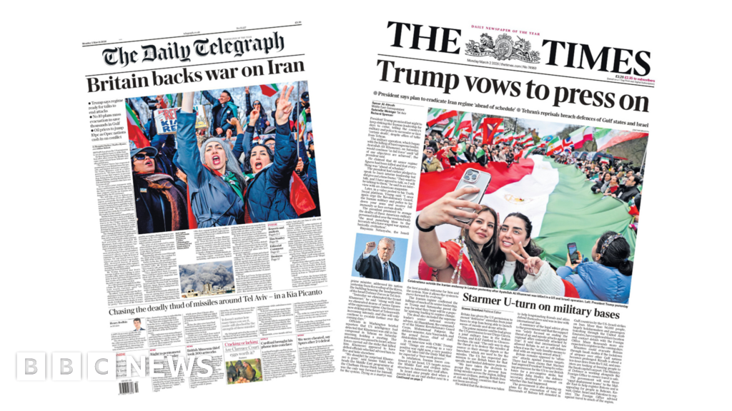 The Papers: 'Britain backs war on Iran' and 'Trump vows to press on'